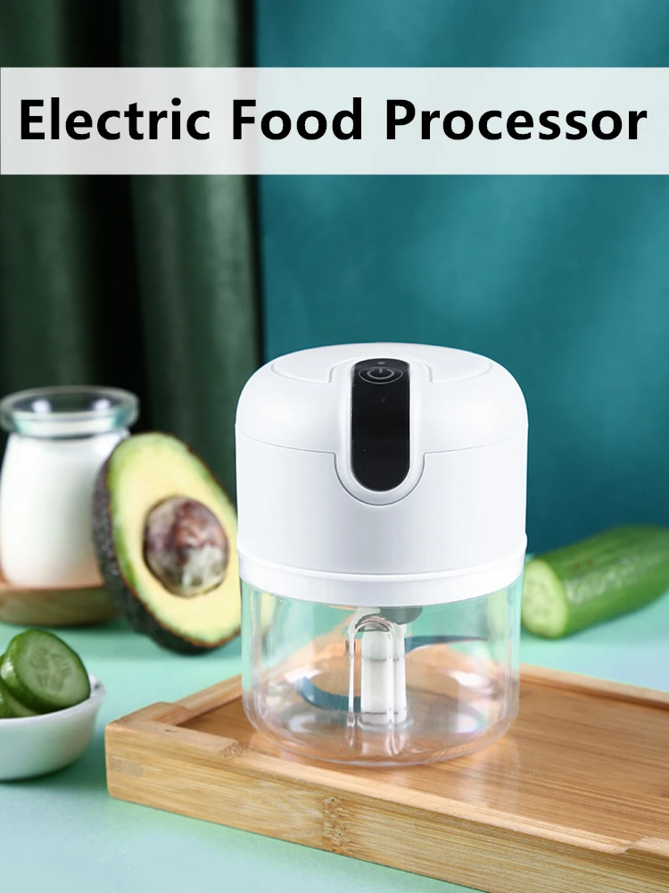 Electric Mini Food Chopper,Electric Garlic Processor,Mini Baby  Supplementary Food Blender, Wireless Portable Waterproof USB Charging Food  Mixer 