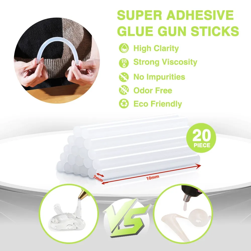 WORKPRO Glue Gun 7.2V Lithium Battery Hot Silicone Gun Hot Melt Glue Gun with 20pcs Premium Glue Sticks for DIY Crafts Arts 6