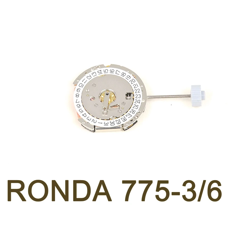

Swiss ronda 775 caliber Date At 3/6 watches spare parts movement replacement parts (battery SR621SW)