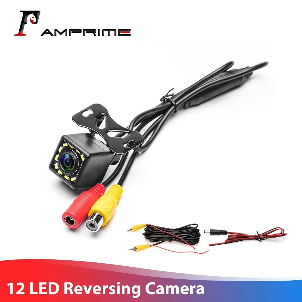 AMPrime Waterproof Car Rear View Camera 170 Wide Angle HD CCD 12 LED Night Visions Backup Reversing Parking Cameras Car-styling
