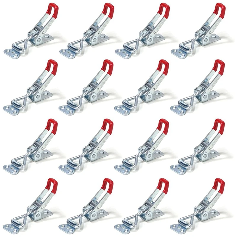 

20332-P2 Pull Action Latch Toggle Clamp 4001 - 220 Lb Holding Capacity With Red Vinyl Handle Grip, 16 Pack Easy To Use