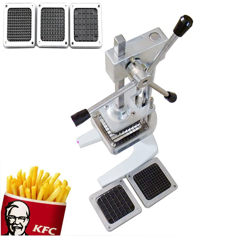 

Manual French Fry Cutter Vegetable Fruit Potato Chip Cutting Machine Carrots Cucumbers Chopper With 7mm 10mm 14mm Blade