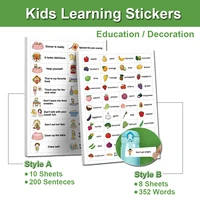 Kids English Words Learning Stickers Decorative Family Daily Routines Sentences Rewards Sticker Teacher Teaching Aids Montessori 1