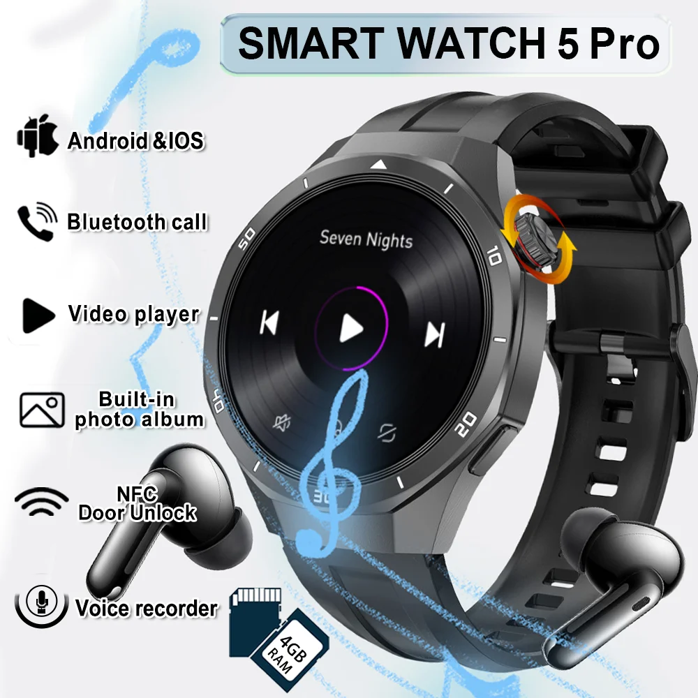 Smartwatch Recorder Militray Smart Watch Men 4GB Memory Video Playback Sound Recorder Heart ...