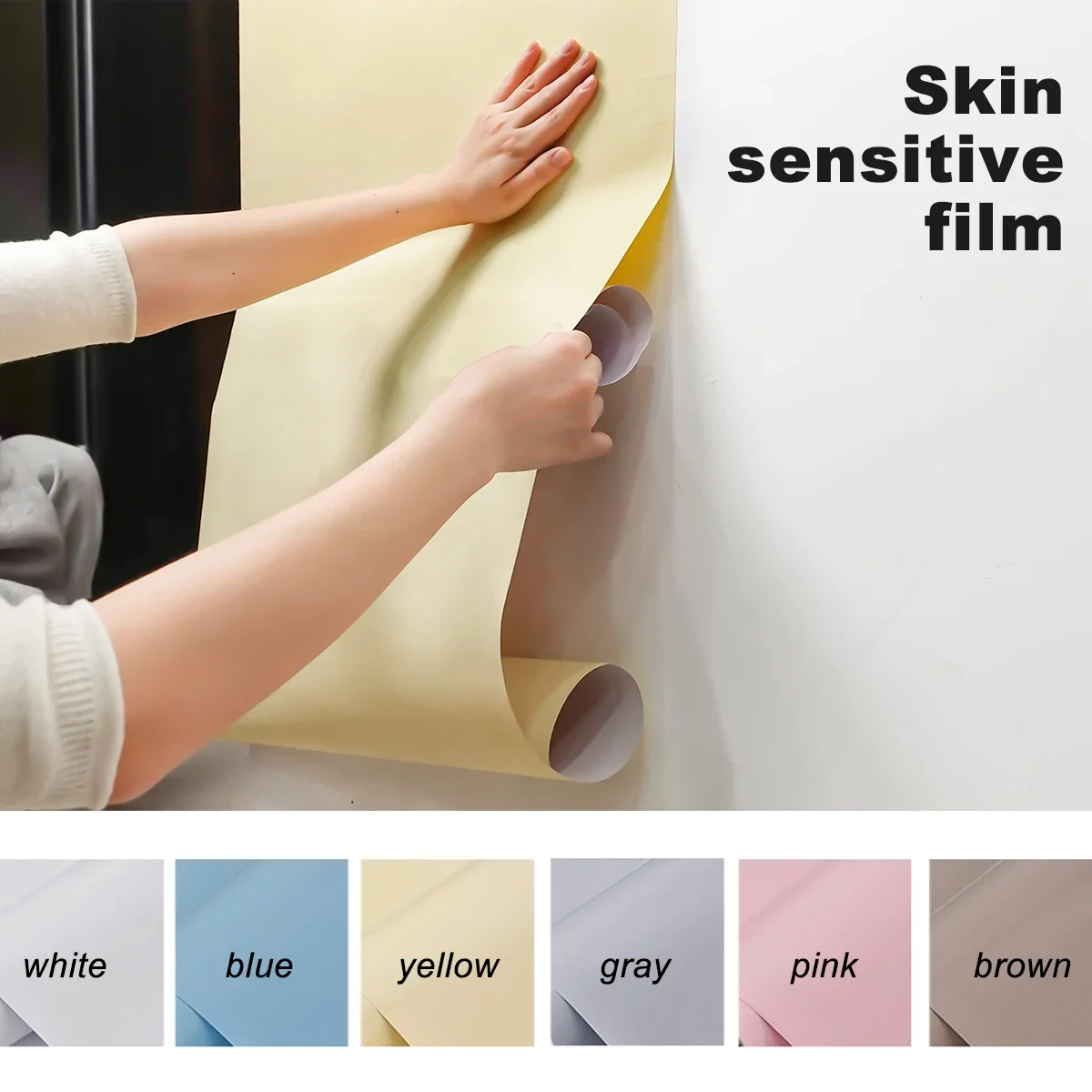 

Matte Solid Color Self-Adhesive Wallpaper Furniture Cabinet Renovation Waterproof Wall Stickers Bedroom Vinyl Contact Paper Film