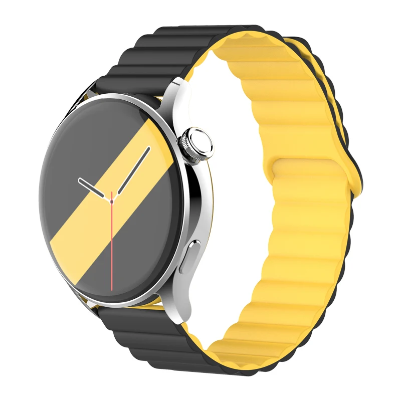 Magnetic Loop Silicone Link Bracelet, 20mm 22mm Strap