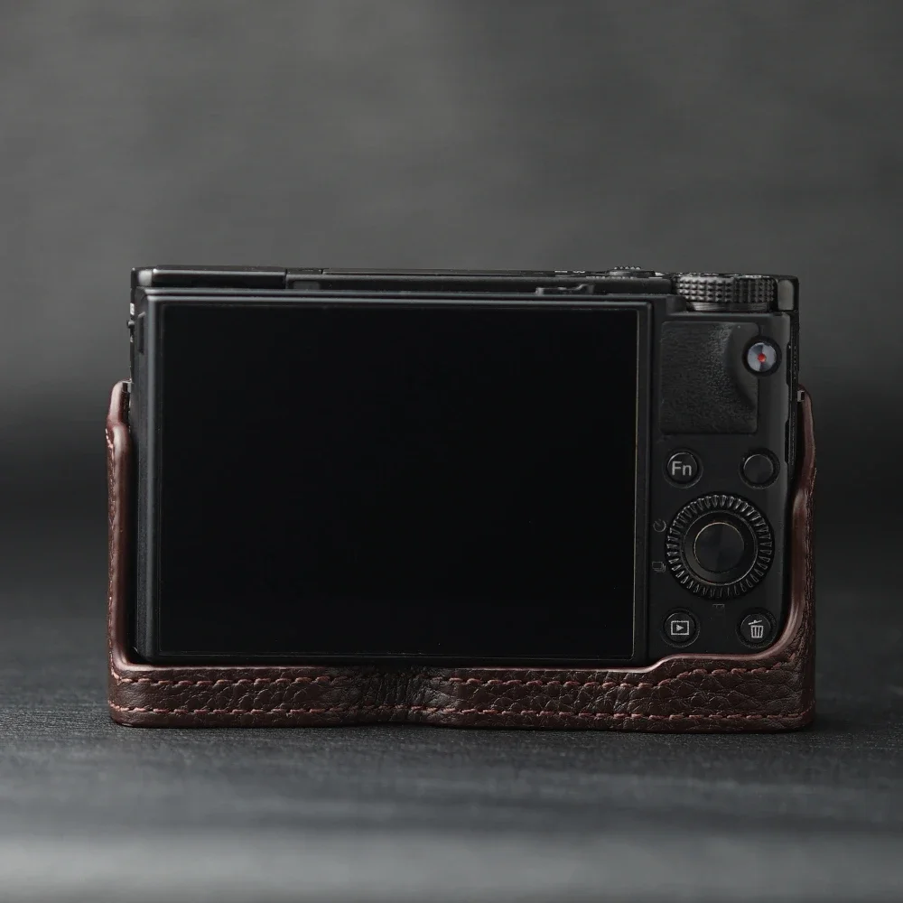 For Sony RX100 VI Case Genuine Real Leather Half Camera Case Bag