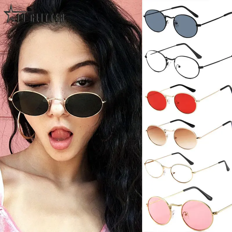 

2023 Vintage Classic Metal Round Sunglasses Women Small New Prince Retro Brand Red Orange Pink Clear Glasses Ladies Shades UV400