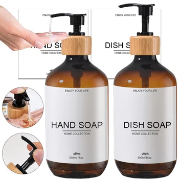 เครื่องจ่ายสบู่เหลวมือและจานสบู่ครัวขวดปั๊มพร้อมถาดเครื่องจ่ายสบู่เคลือบสําหรับห้องครัวตกแต่งห้องน้ํา 1