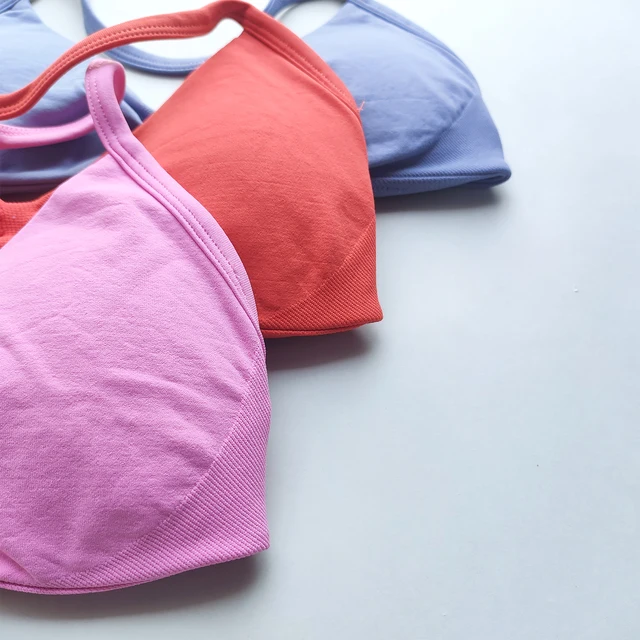 NO LOGO Sports Bra Strappy Backless Yoga Gym Bra Removable Cups Women Workout Clothing Gym Top Halter Sport Bras 5