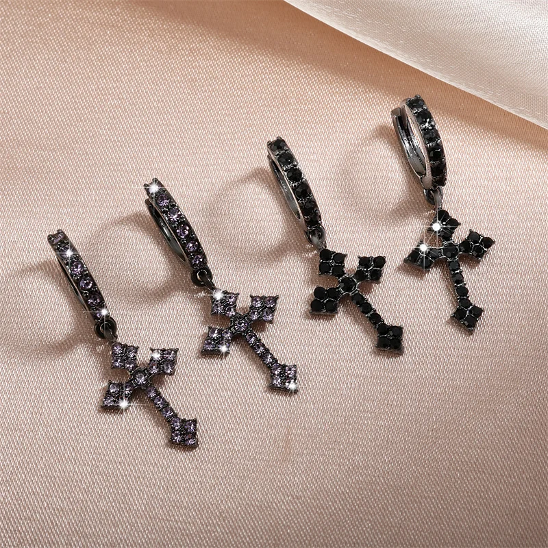 Pendant Earrings Geometric Earrings Hiphop/Rock Skeleton Alloy For Women Punk Silver Color Metal Eardrop Party Birthday Daily Jewelry
