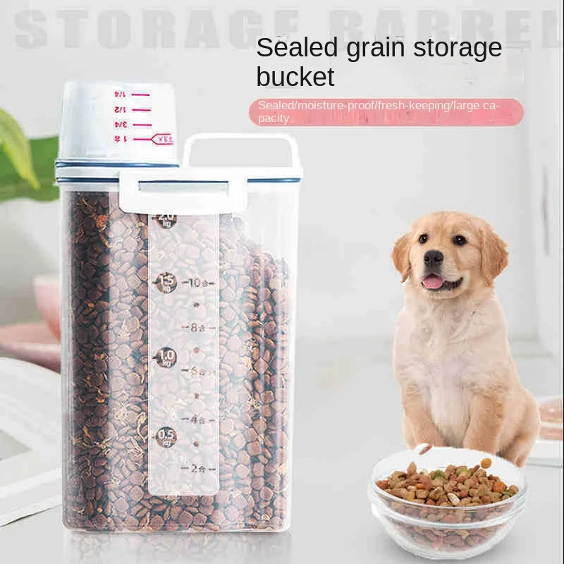 Pet Storage Box Dog Food Plastic Dispenser Jar Container Bottles With