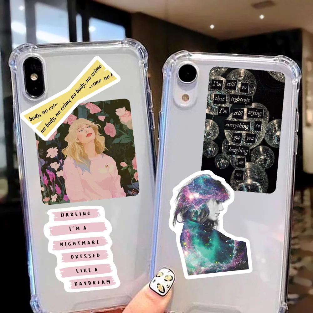 10/30/50/100pcs Taylor Alison Swift Folk Song Midnights Stickers Aesthetic  DIY Guitar Phone Case