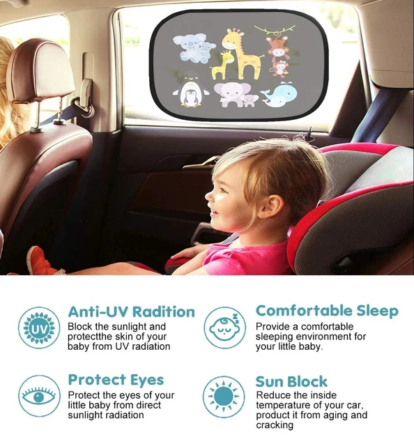 Car SunShade Side Window Cartoon Window For Children Adults Adsorption SunShade Cover Rear Side Auto Window Sunvisor Mesh 2