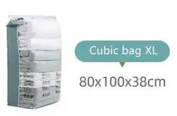Space - Saving Vacuum Storage Bags for Clothes and Blankets - Compression Travel Accessories (Cubic Vacuum Bag XL)