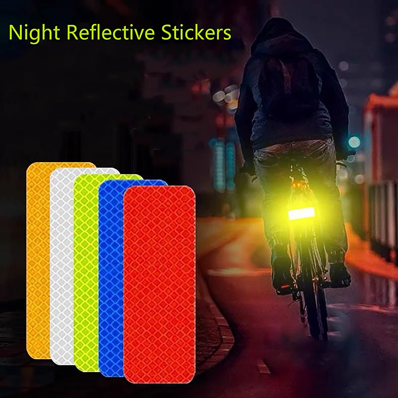 

10pcs/set Car Bumper Reflective Stickers Reflective Warning Strip Tape Secure Reflector Stickers Decals Auto Styling Accessories