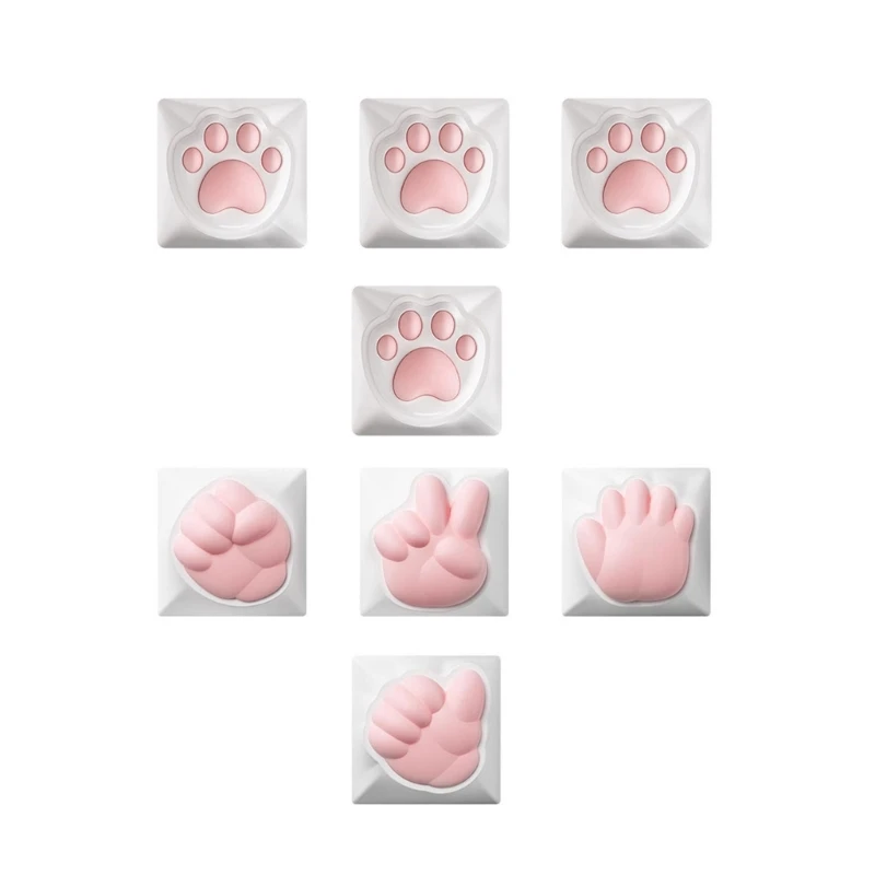 

4pc 3D Soft Keycap Soft Silicone Cat Paw Shape OEM High for Mechanical Keyboards