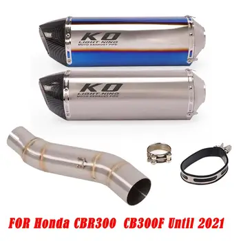 Connector Tube FOR HONDA CBR300R 2013-2021 CB300F 2015-2021 Motorcycle Exhaust Pipe Escape Muffler Mid Link Pipe Slip On Steel