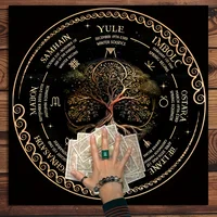 نسيج المذبح، الرموز الروحية، الممارسات الوثنية، العرافة، علم التنجيم، قراءات التارو، حصيرة الزخرفية 6