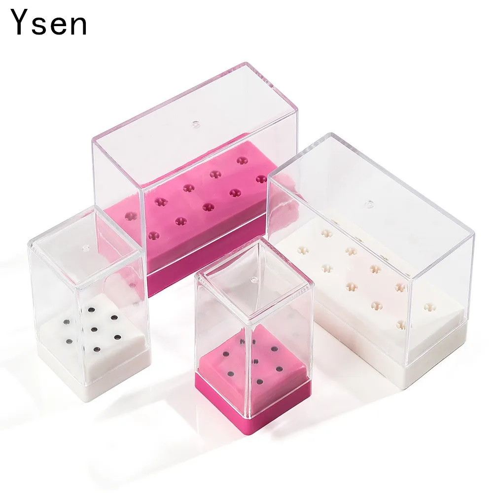 7 /10 Holes Nail Art Bit Storage Box Display Container for Nail Art Bit Holder Milling Cutter Manicure Tool Accessory Holder