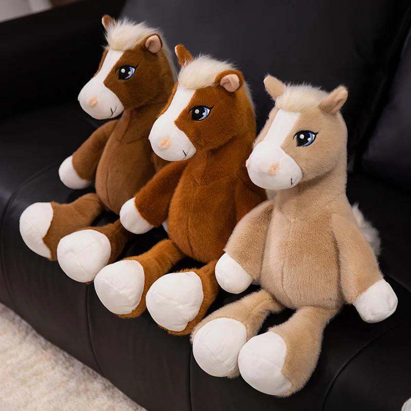 Cute Big Eyes Horse Plush Dolls 33-53cm Stuffed Animal High Quality Soft Toys Birthday Gift for Children Classic Plushie