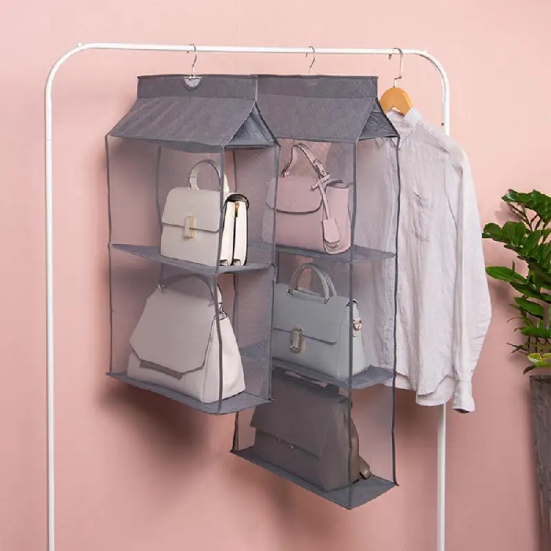 Home Organization Hanging Bag New Handbag Storage Hanging Bag Organizer Wardrobe Closet Storage Transparent Three-dimensional 5