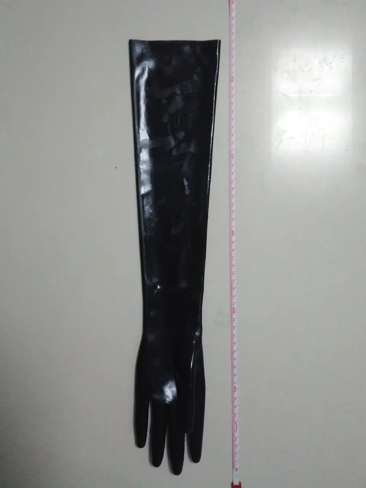 Guanti In Lattice Nero Uomo Donna - Gomma Naturale 0.4mm, Per Cosplay E Feste, Taglie S-XL