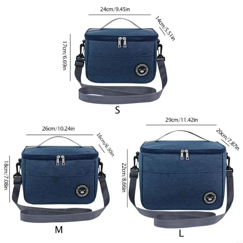 Camping Thermal Cooler Bag with Shoulder Strap Waterproof Oxford Cloth Picnic Insulated Bag Lunch Boxes Picnic Basket