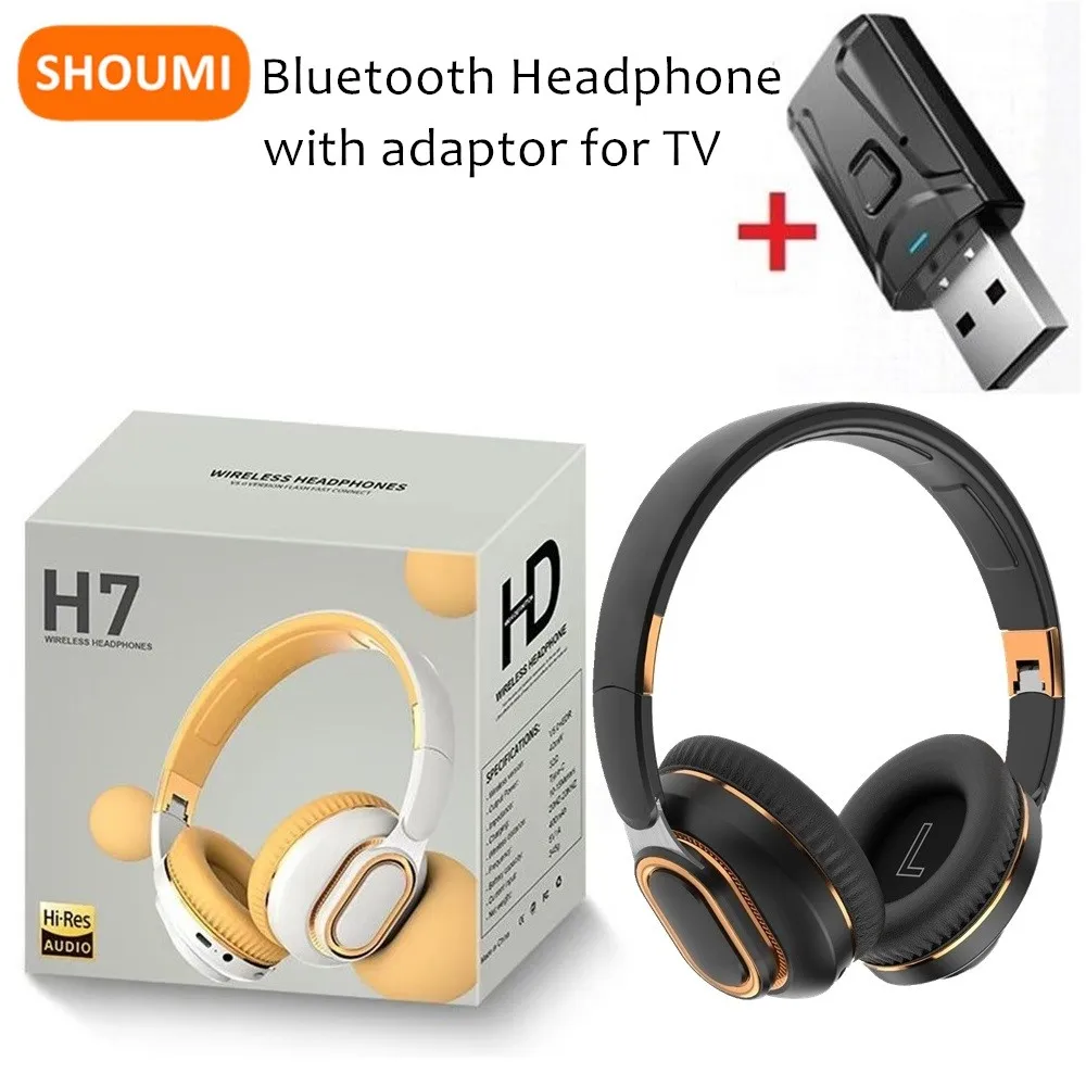 Auriculares inalámbricos H7 con Bluetooth para Tv, cascos con micrófono