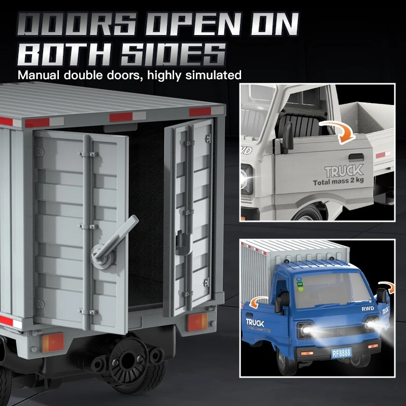 1/16 4WD 2.4GHz RTR RC simulation micro card truck model with lighting remote control car adult children toy gift 5