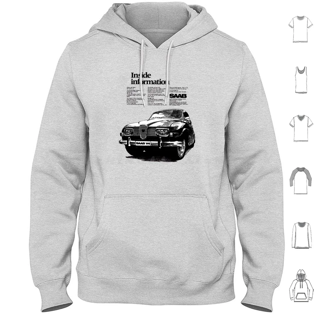 Saab 96 V4 Felpa Con Cappuccio Cotone Manica Lunga Saab 93 Saab 95 96 Saab 99 Saab 900 Turbo Svezia Svezia Scandinavo Scandinavo