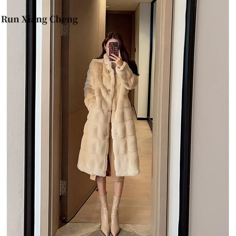 run-xiang-cheng-women-winter-plush-outerwear-for-young-medium-to-long-slimming-down-plush-faux-fur-top-thickened-free-shipping