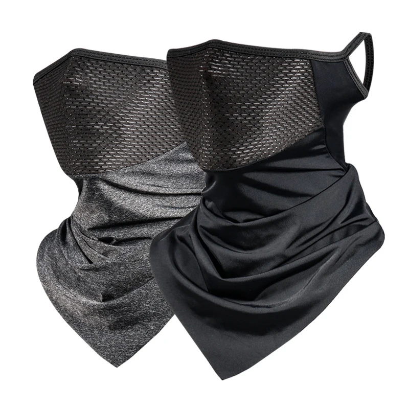 

Summer Men Mask Full Face Bicycle Bandana UV Protection Mask Breathable Ice Silk Outdoor Hanging Ear Cycling Scarf Neckerchief