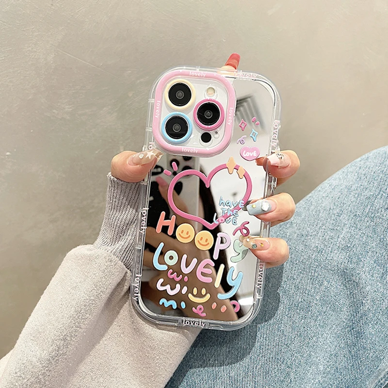 Heart Shaped Case With Mirror For iPhone 14 13 12 IPS710