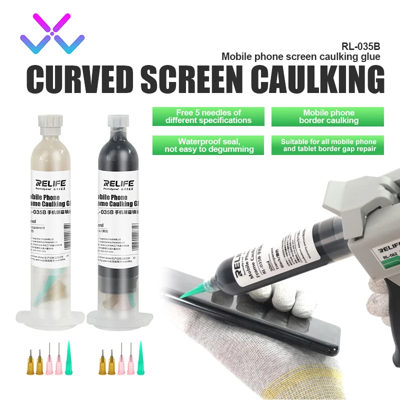 RELIFE RL-035B Structural Adhesive Mobile Phone Screen Caulking Glue For Huawei/Xiaomi Middle Frame Rear Glass Repair Tools relife 50ml cp 0001 transparent adhesive clear liquid glue cp 0002 glue mobile phone frame repair lcd screen glass glue