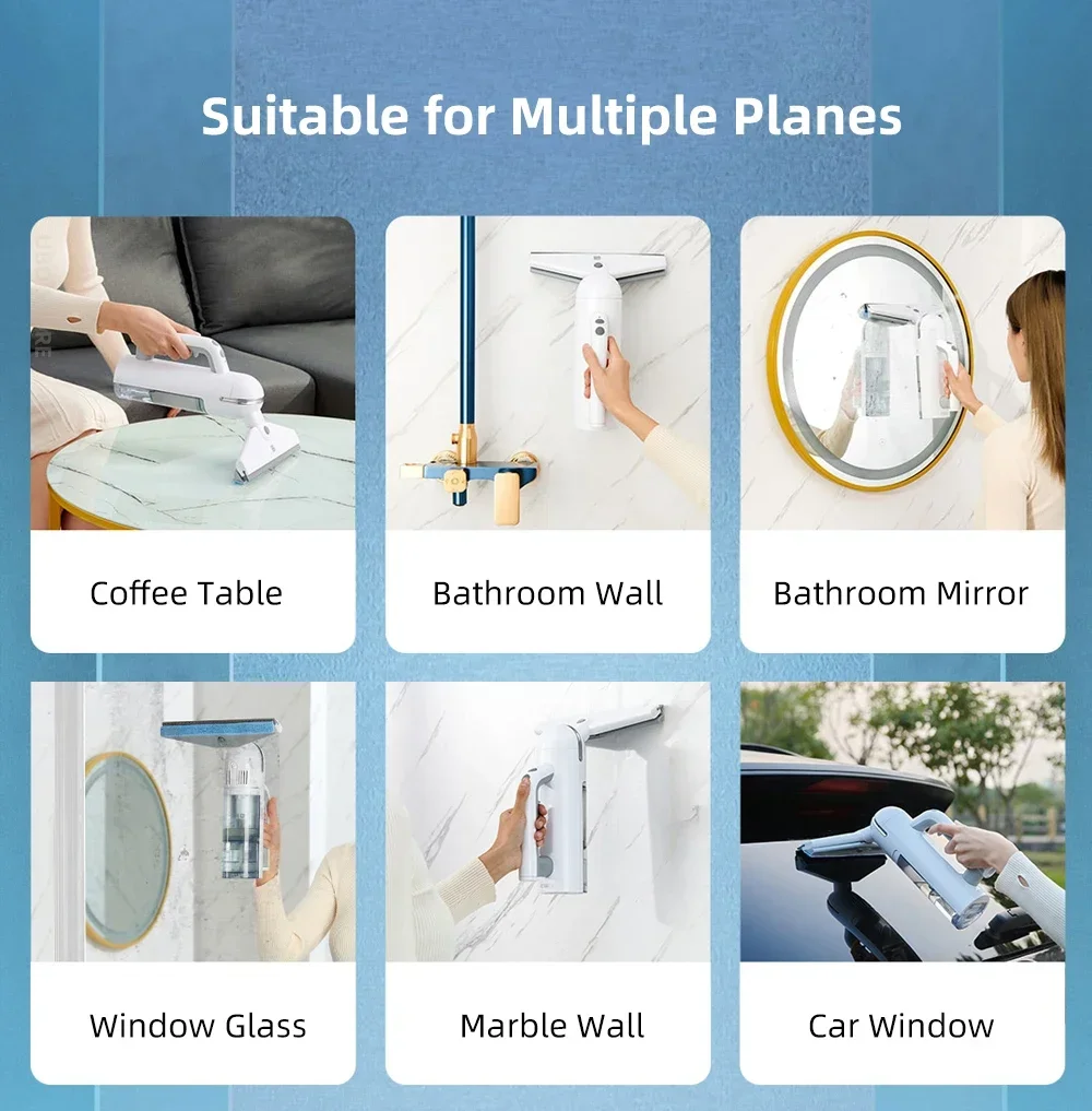Electric glass cleaner K611 wireless handheld wiper glass scraper kitchen cleaning tool household car wiper mini Window cleaning 4