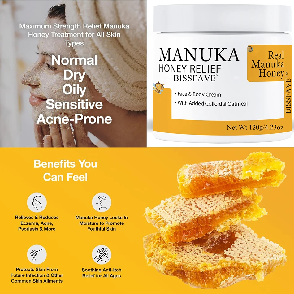 

Manuka Honey Cream Face Moisturizer Body Butter Lotion For Dry Skin Firming & Hydrating Skin Care Moisturizing Lotion Wrinkles