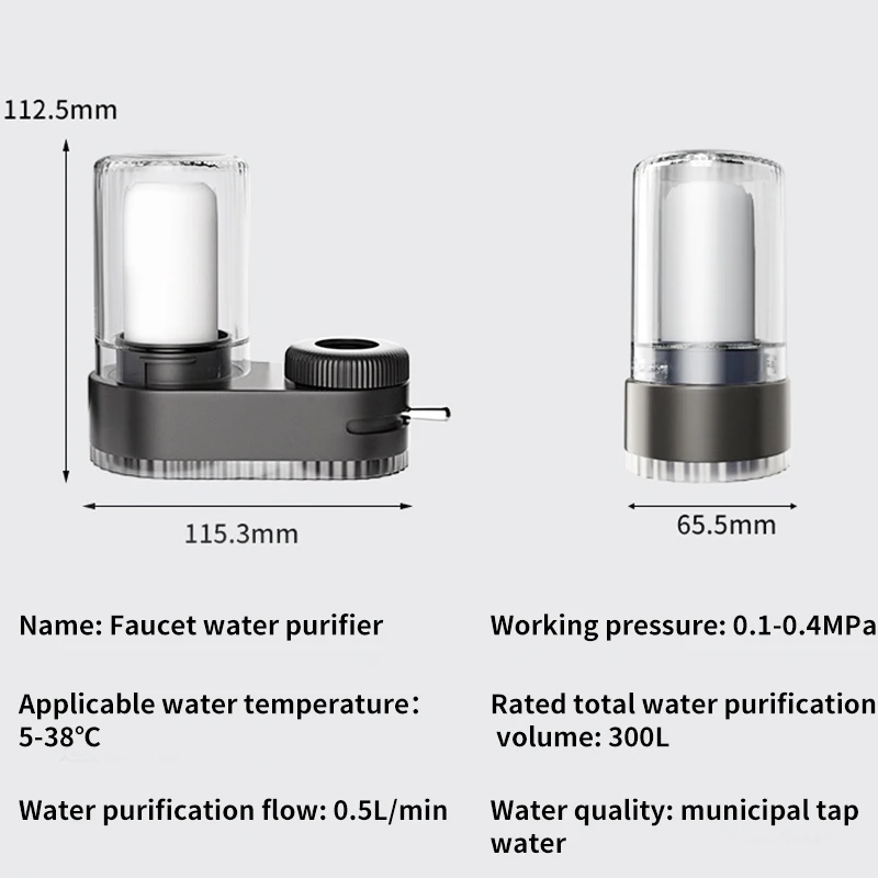 Ceramic Faucet Water Filter with Washable Purifier for Kitchen and Bathroom Sinks
