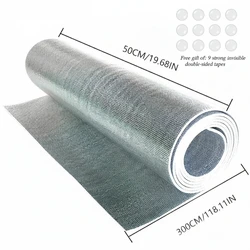 Reflective Double - Sided Aluminum Foil Insulation Roll - Thermal Cotton Barrier for Windows, Doors, and More (3.5mm - 50x300cm)