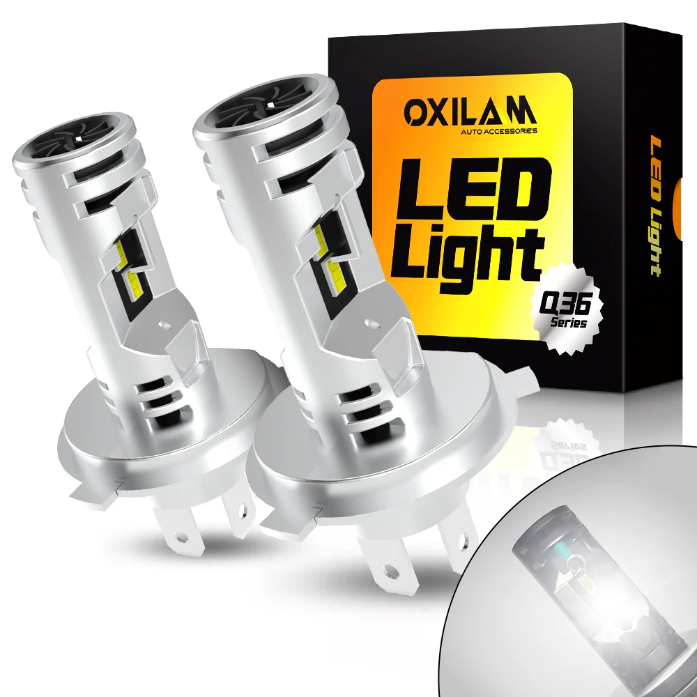 

OXILAM 2 шт. H4 светодиодные фары для автомобилей Turbo мощный 60 Вт 5030 CSP фары лампа для мотоцикла 9003 HB2 led 6500K белый 12 В мини