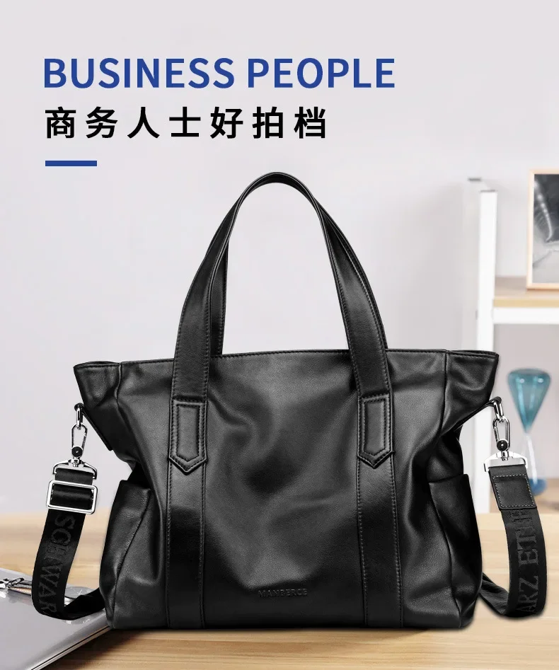 

Genuine leather men's laptop case Business briefcase