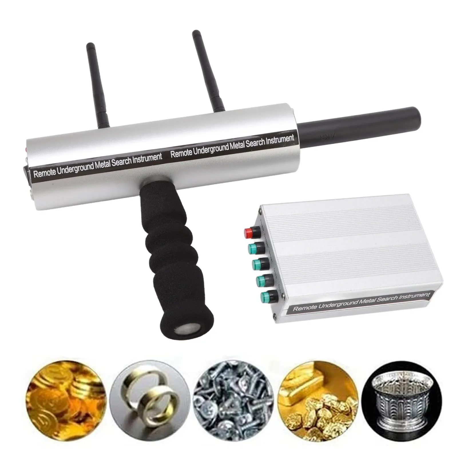 MetalDetectorAluminumSilver20mDepth1000mScope2Antennas