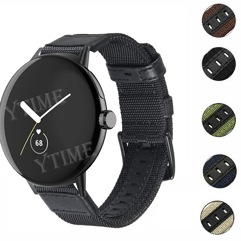 

Ремешок нейлоновый кожаный для Google Pixel Watch, сменный спортивный браслет для Pixel Watch