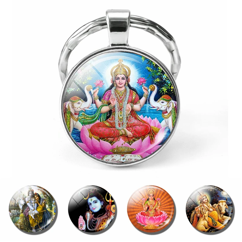 Lakshmi Keychain Buddha Key Rings Bodhisattva God Art Religious Jewelry ...