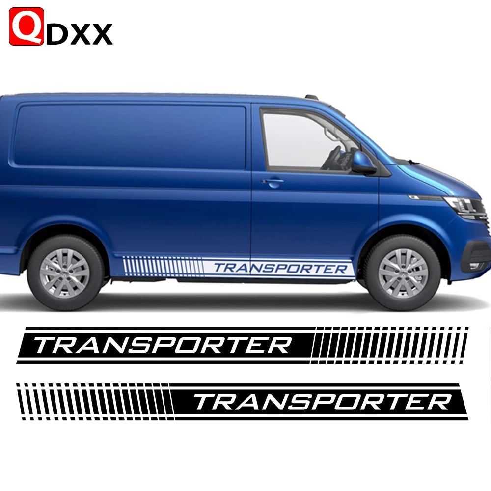Adesivo Per Gonna A Righe Laterali Per Portiera Dell'Auto Per Adesivi Per Decalcomanie Laterali Vw Transporter Camper Van Graphics T4 T5 T6 Caddy Acce