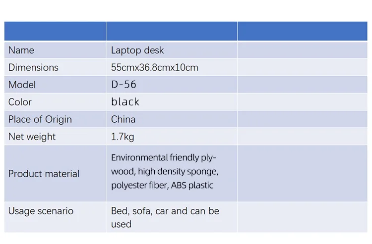 Home Folding Laptop Desk for Bed & Sofa Laptop Bed Tray Table Desk Portable Lap Desk for Study and Reading Bed Top Tray Table