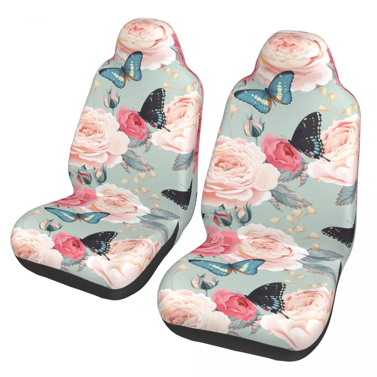 

Colorful Flowers And Butterflies Universal Car Seat Cover Four Seasons For SUV Auto Seat Cover Polyester Car Accessories