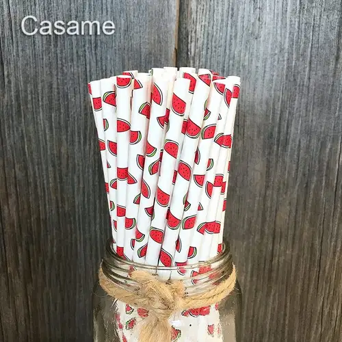 Mouse Ear Mouse Head Paper Straws Animal Straws Girls and Boys Party Paw Printing Dog Foot Print Red Bow Mouse Ear Mouse Head - Image 12