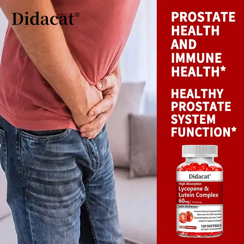 Natural Tomato Benefits Prostate Health, Immune System, Heart Health, Vision Support-Lycopene & Lutein Complex Antioxidant