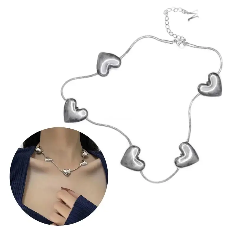 

Простое колье с подвеской в ​​виде сердца, элегантное ожерелье с воротником, короткая цепочка на ключицы, Прямая поставка